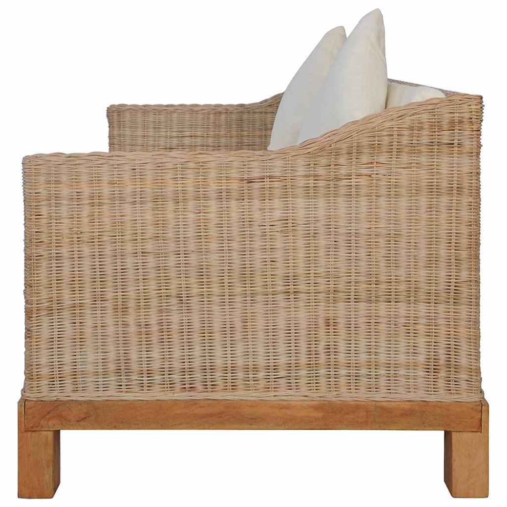 Set di Divani 2 pz con Cuscini in Rattan Naturale - homemem39
