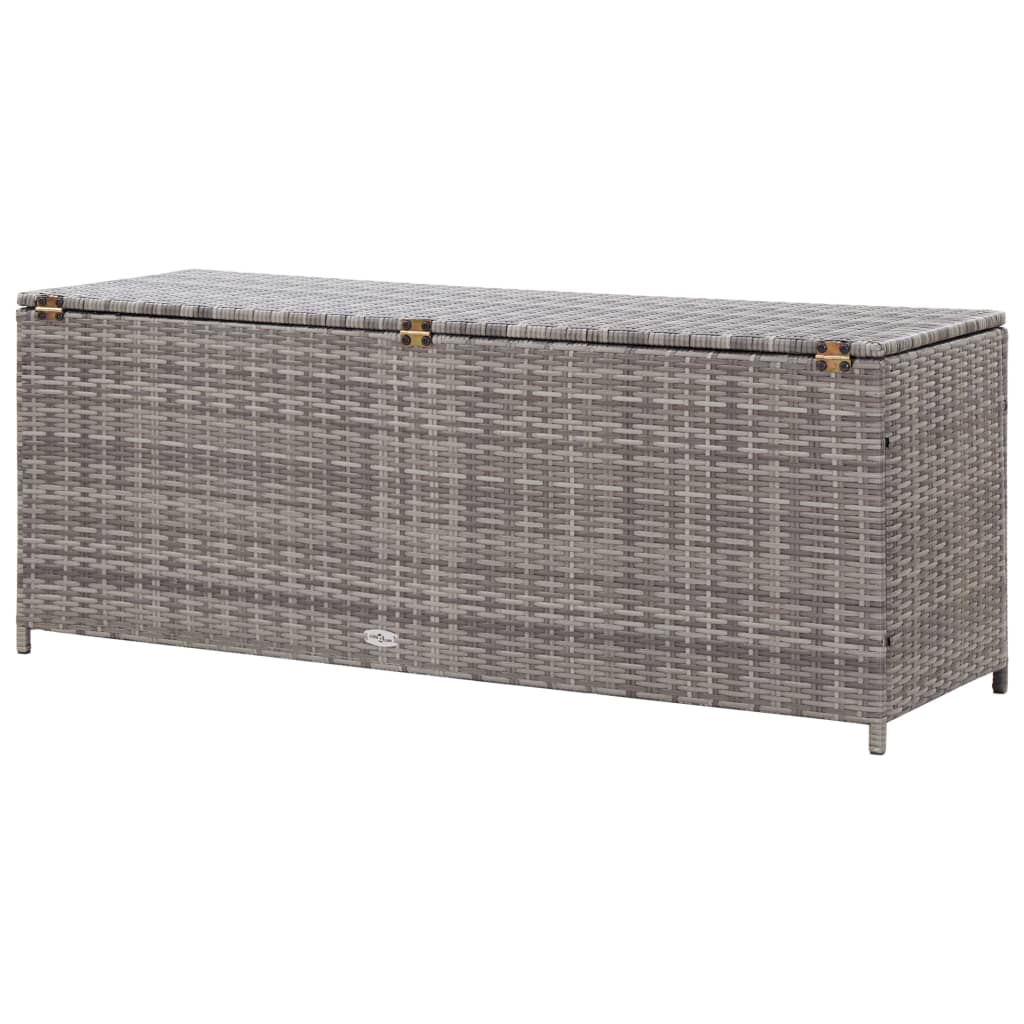 Baule da Giardino Grigio 120x50x60 cm in Polyrattan - homemem39