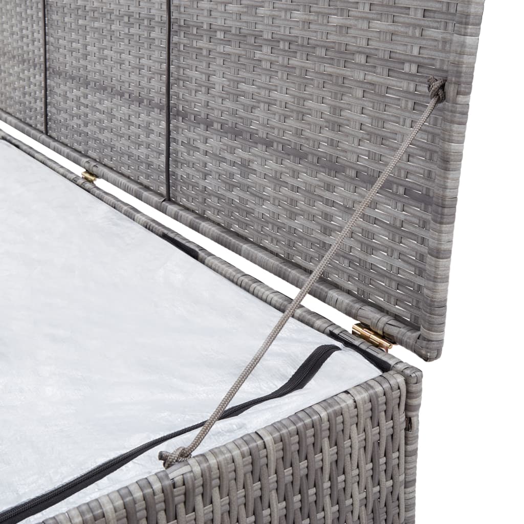 Baule da Giardino Grigio 120x50x60 cm in Polyrattan - homemem39