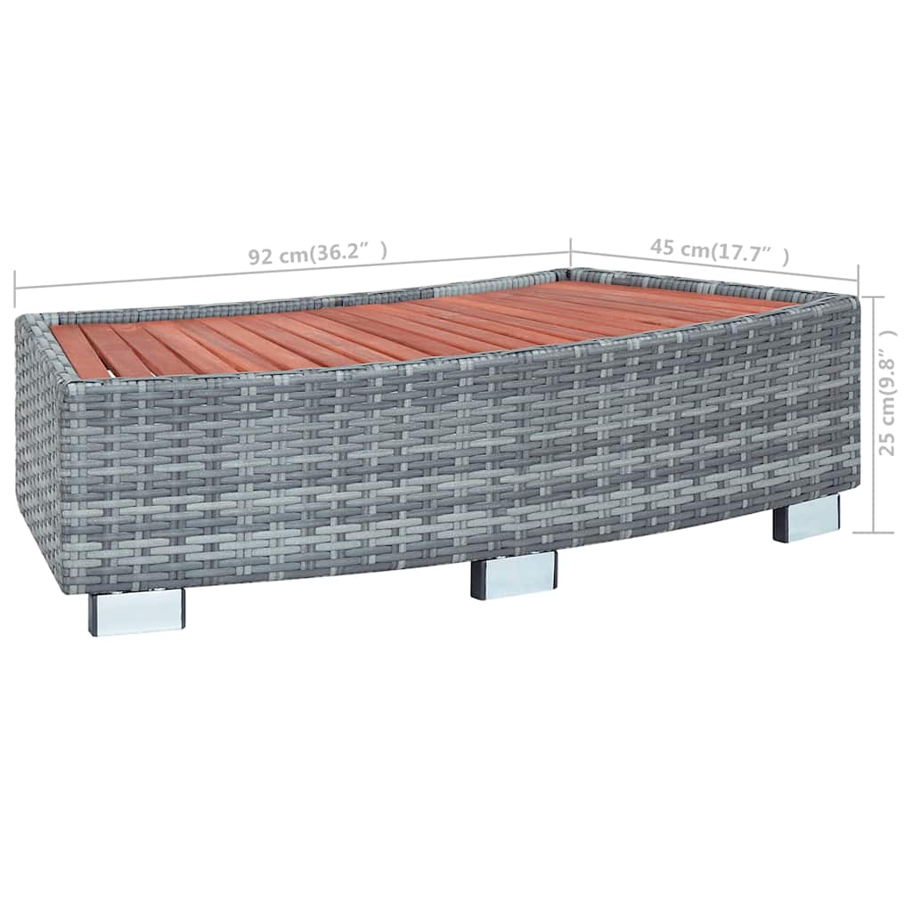 Scalino per Spa Grigio in Polyrattan 92x45x25 cm | homemem39