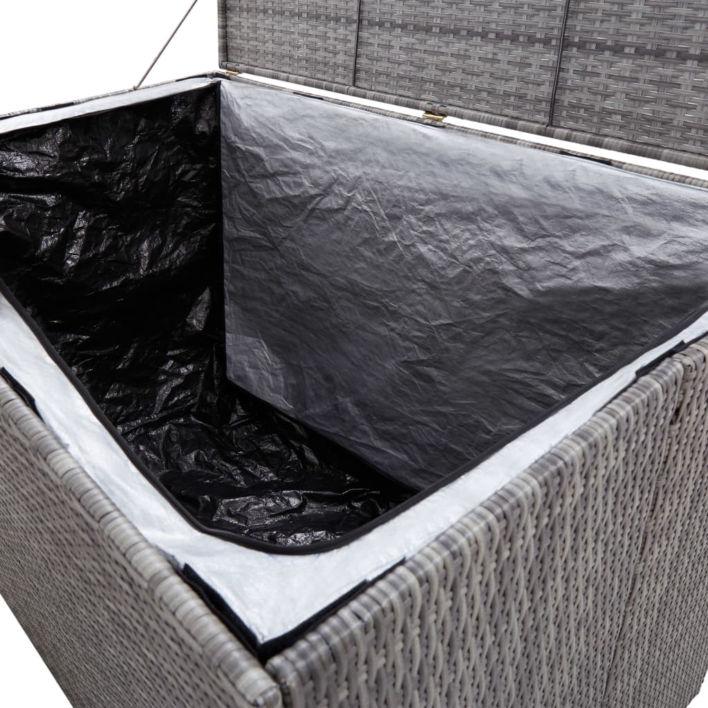 Baule da Giardino Grigio 150x100x100 cm in Polyrattan - homemem39