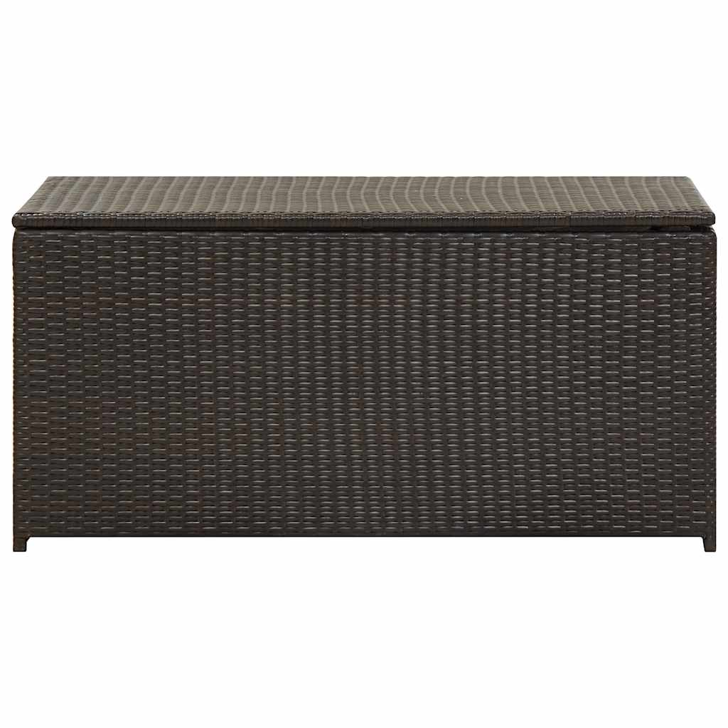 Baule da Giardino in Polyrattan 100x50x50 cm Marrone - homemem39