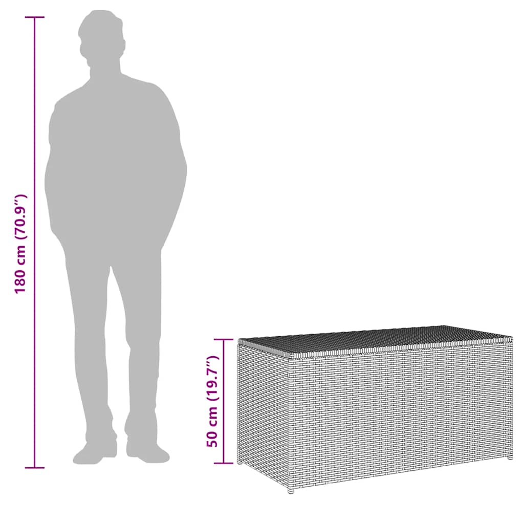 Baule da Giardino in Polyrattan 100x50x50 cm Marrone | homemem39