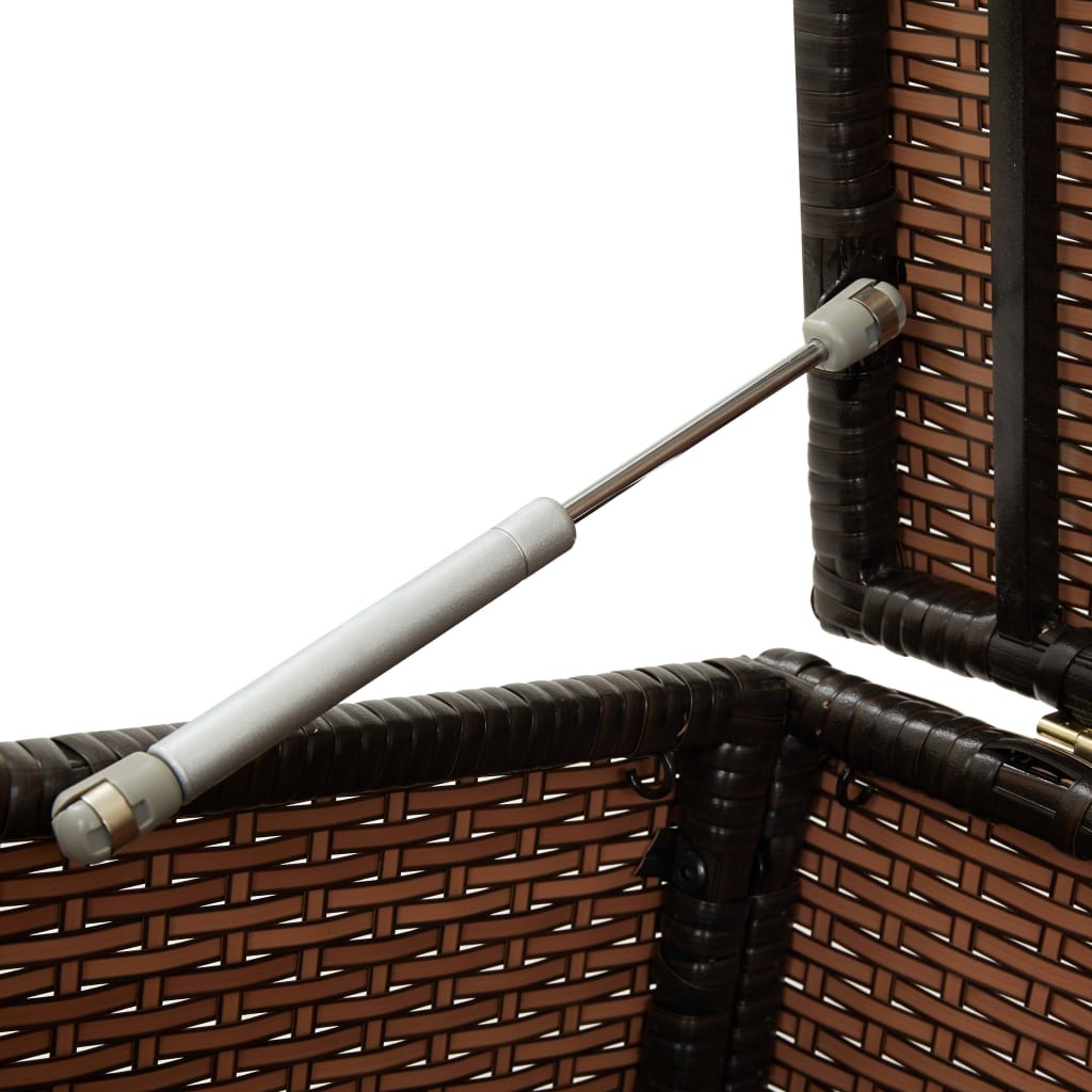 Baule da Giardino in Polyrattan 200x50x60 cm Marrone - homemem39