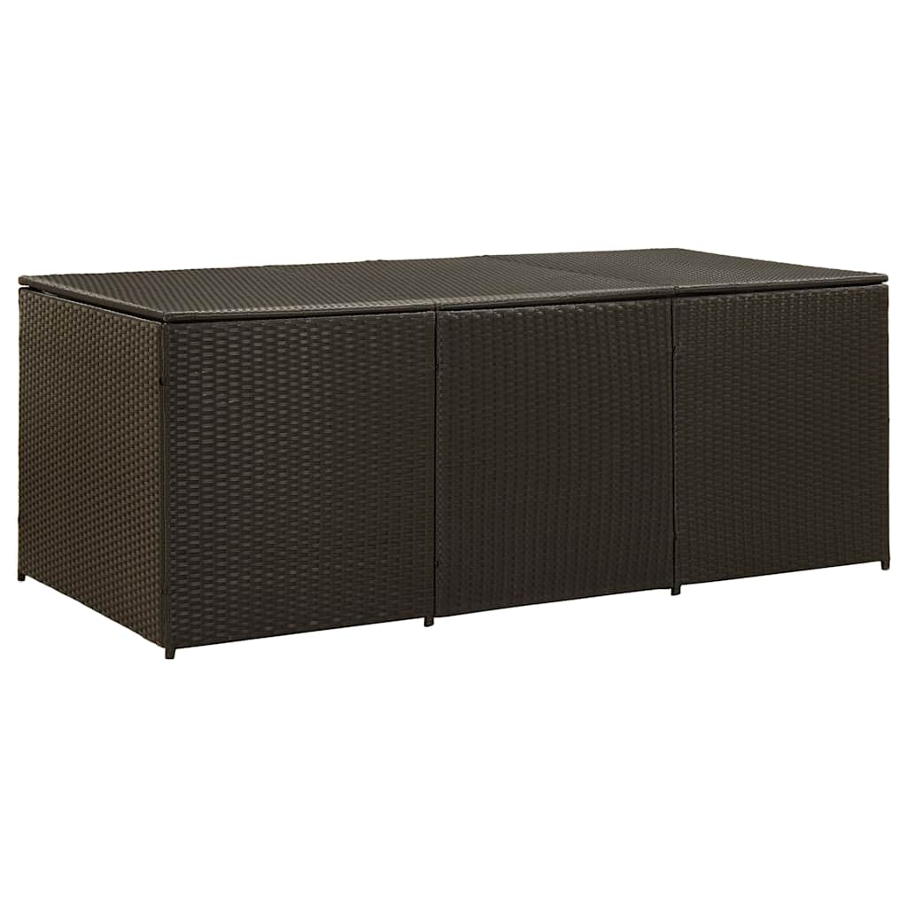 Baule da Giardino in Polyrattan 180x90x70 cm Marrone - homemem39