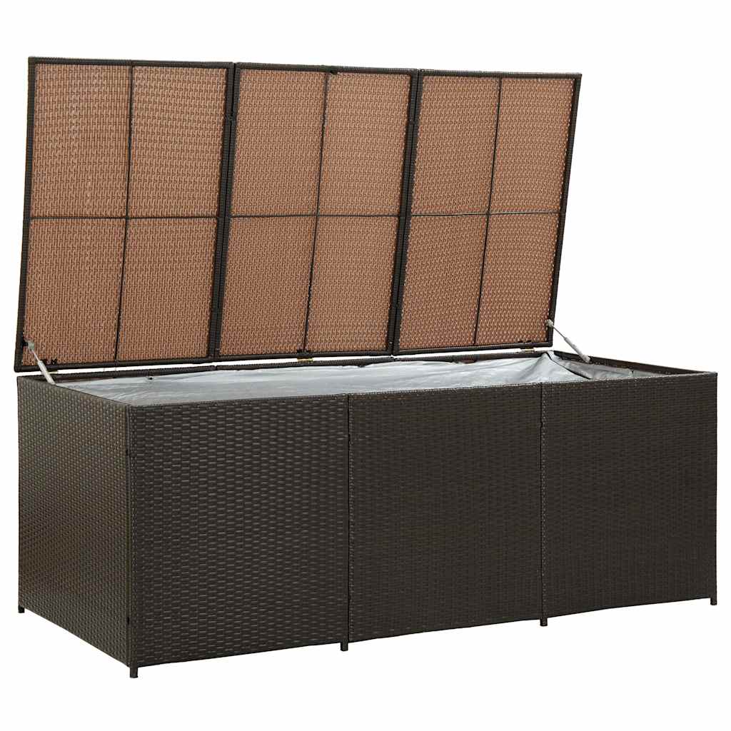 Baule da Giardino in Polyrattan 180x90x70 cm Marrone - homemem39