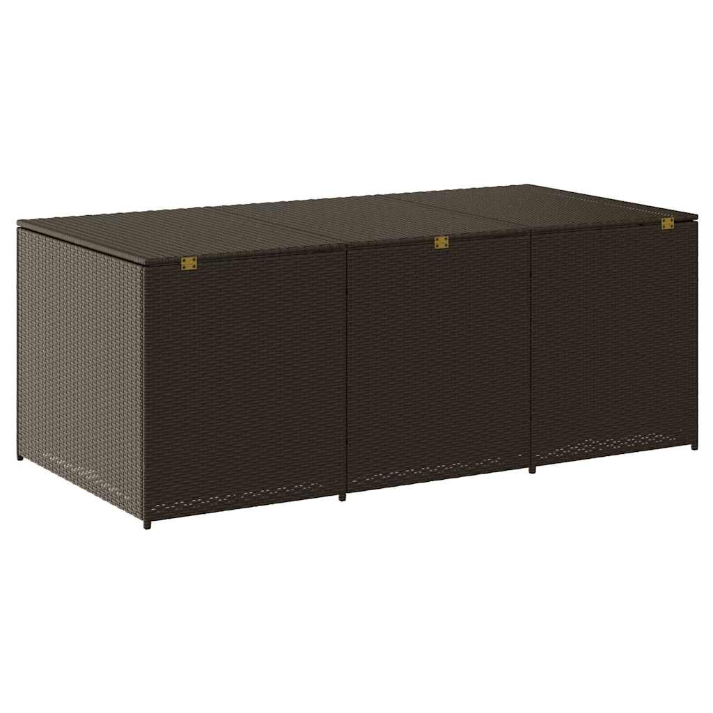 Baule da Giardino in Polyrattan 180x90x70 cm Marrone - homemem39