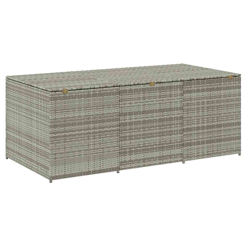 Baule da Giardino in Polyrattan 180x90x70 cm Grigio - homemem39