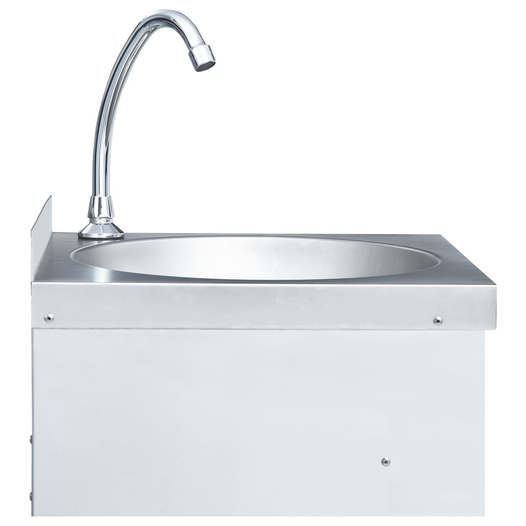 Lavandino con Rubinetto e Dispenser Sapone in Acciaio Inox - homemem39