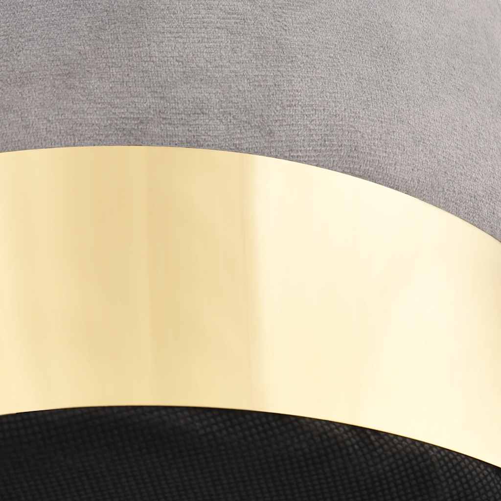 Sgabello Grigio Chiaro e Oro in Velluto 28 x 36 cm | homemem39