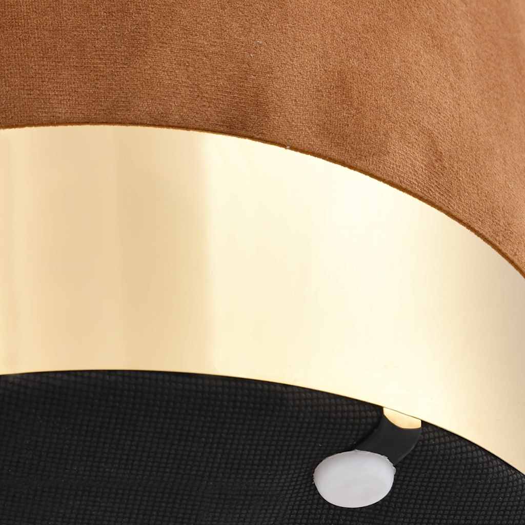 Sgabello Marrone e Oro in Velluto 28 x 36 cm | homemem39