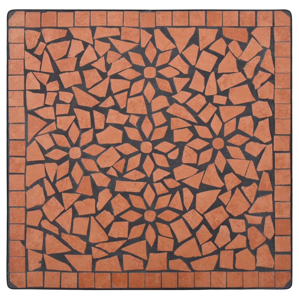 Tavolino da Bistrot con Mosaico Terracotta 60 cm in Ceramica - homemem39