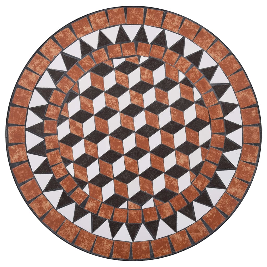 Tavolino da Bistrot con Mosaico Marrone 60 cm in Ceramica - homemem39