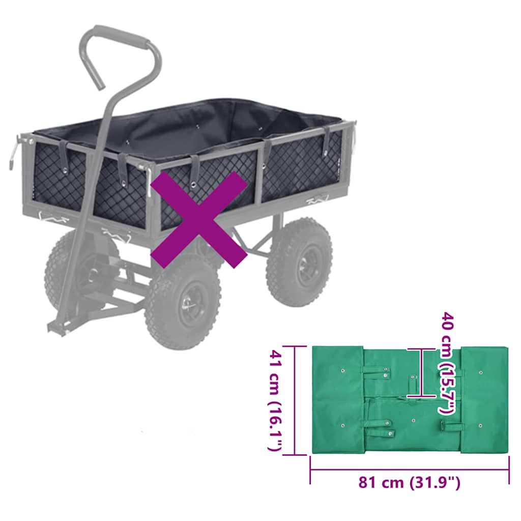 Telo per Carrello da Giardino Verde in Tessuto - homemem39