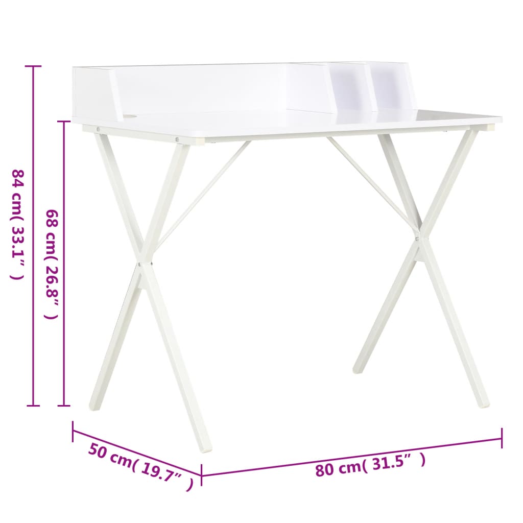 Scrivania Bianca 80x50x84 cm | homemem39