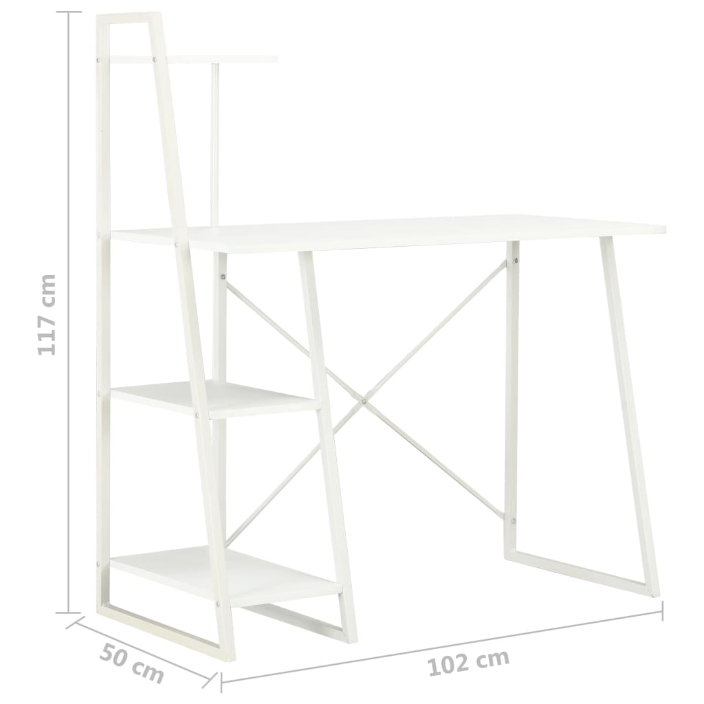 Scrivania con Mensole Bianca 102x50x117 cm - homemem39