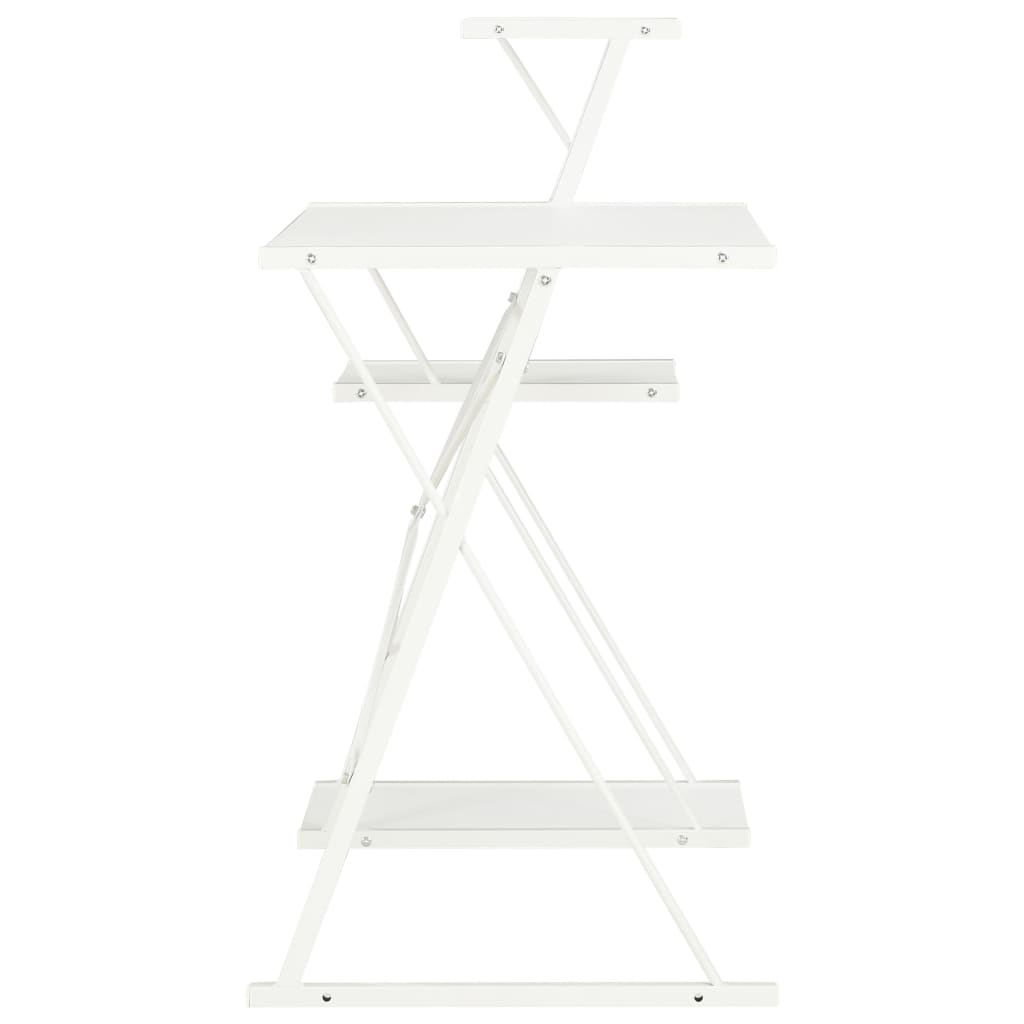 Scrivania con Ripiano Bianca 116x50x93 cm - homemem39