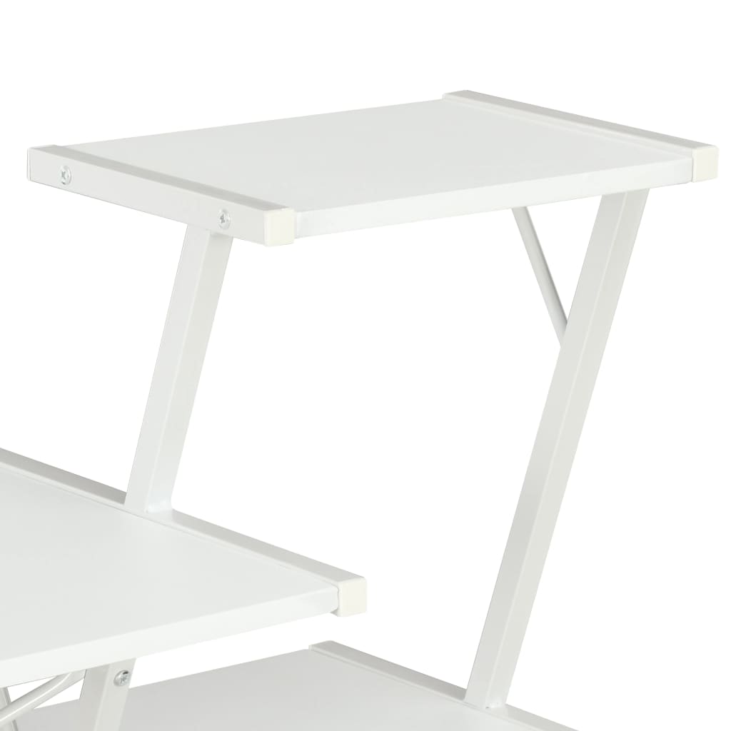 Scrivania con Ripiano Bianca 116x50x93 cm - homemem39