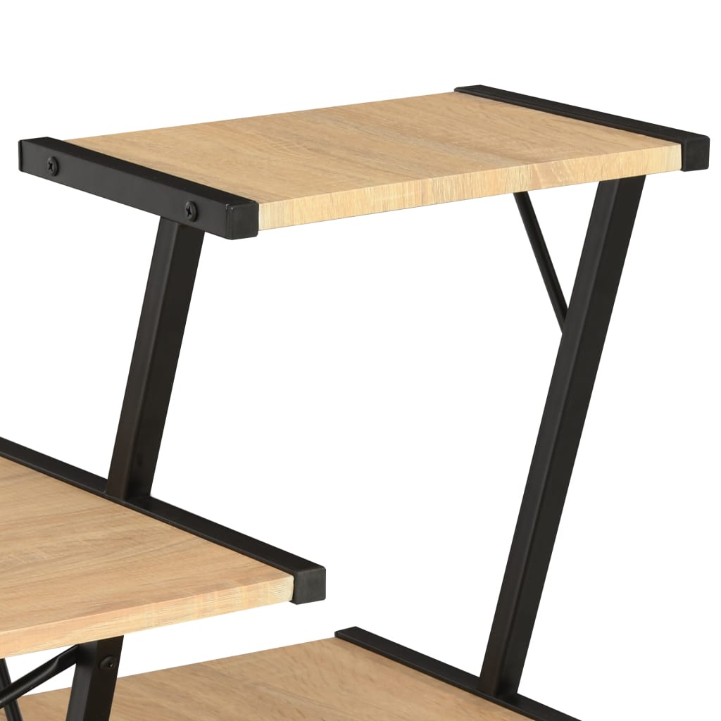 Scrivania con Ripiano Nera e Rovere 116x50x93 cm - homemem39