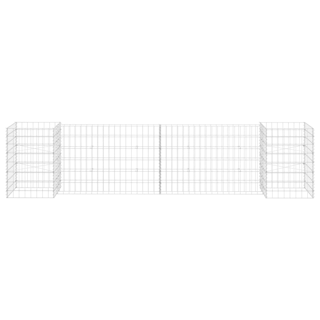Gabbione Fioriera ad "H" in Filo di Acciaio 260x40x60 cm - homemem39