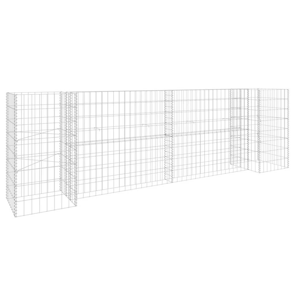 Gabbione Fioriera ad "H" in Filo di Acciaio 260x40x80 cm - homemem39