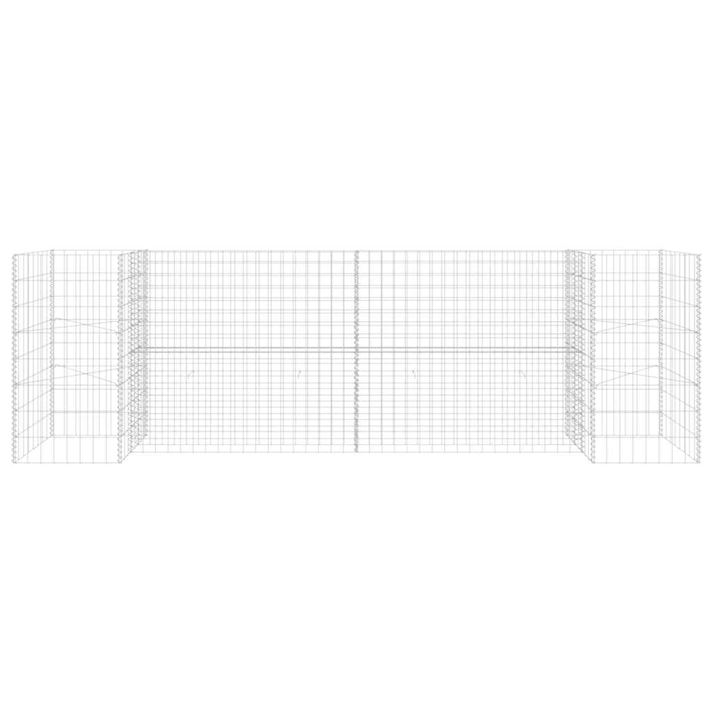 Gabbione Fioriera ad "H" in Filo di Acciaio 260x40x80 cm - homemem39
