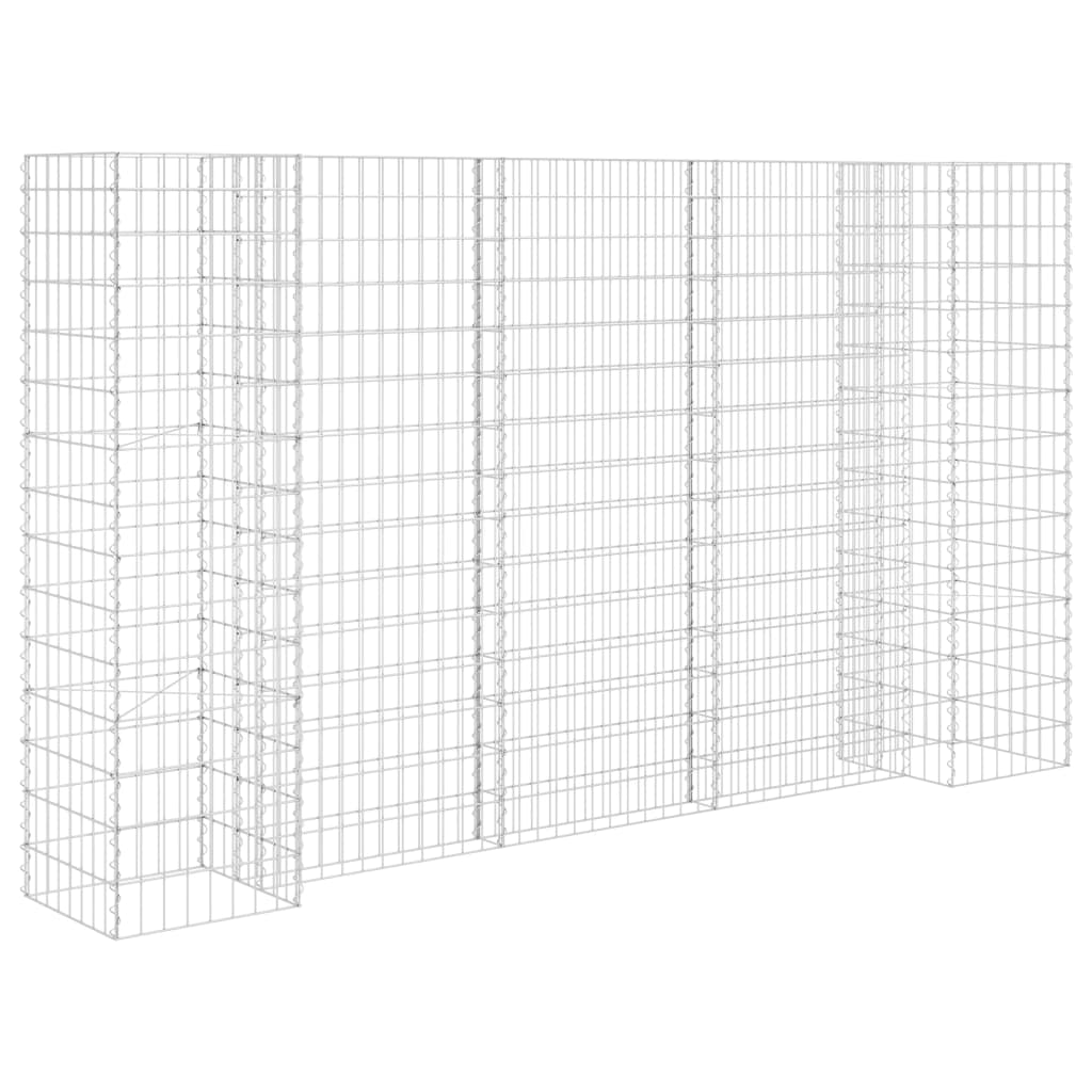 Gabbione Fioriera ad "H" in Filo di Acciaio 260x40x150 cm - homemem39