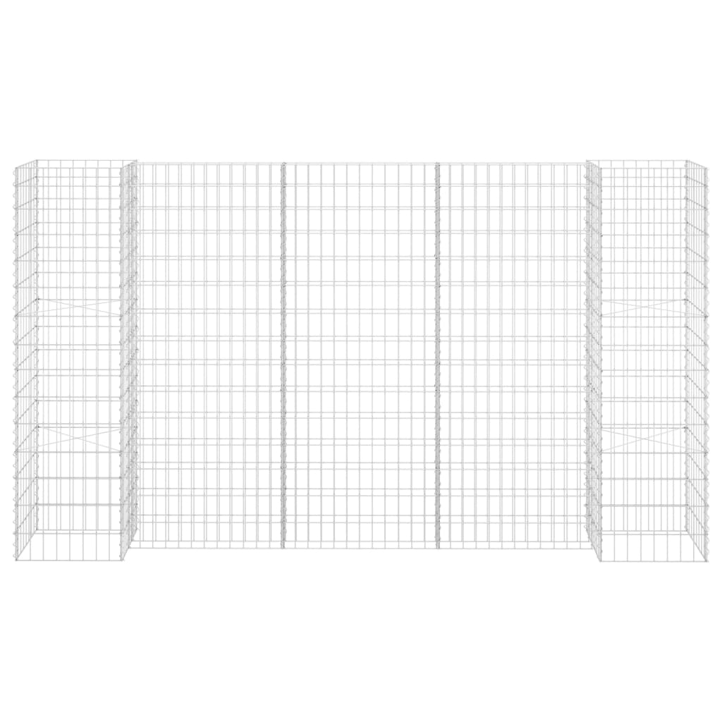 Gabbione Fioriera ad "H" in Filo di Acciaio 260x40x150 cm - homemem39