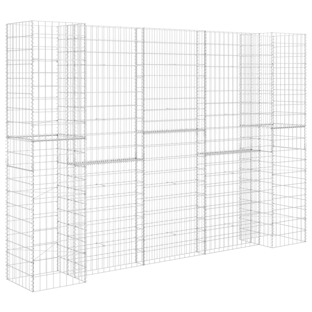 Gabbione Fioriera ad "H" in Filo di Acciaio 260x40x180 cm - homemem39