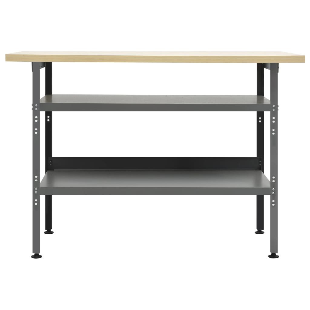 Banco da Lavoro Grigio 120x60x85 cm in Acciaio - homemem39