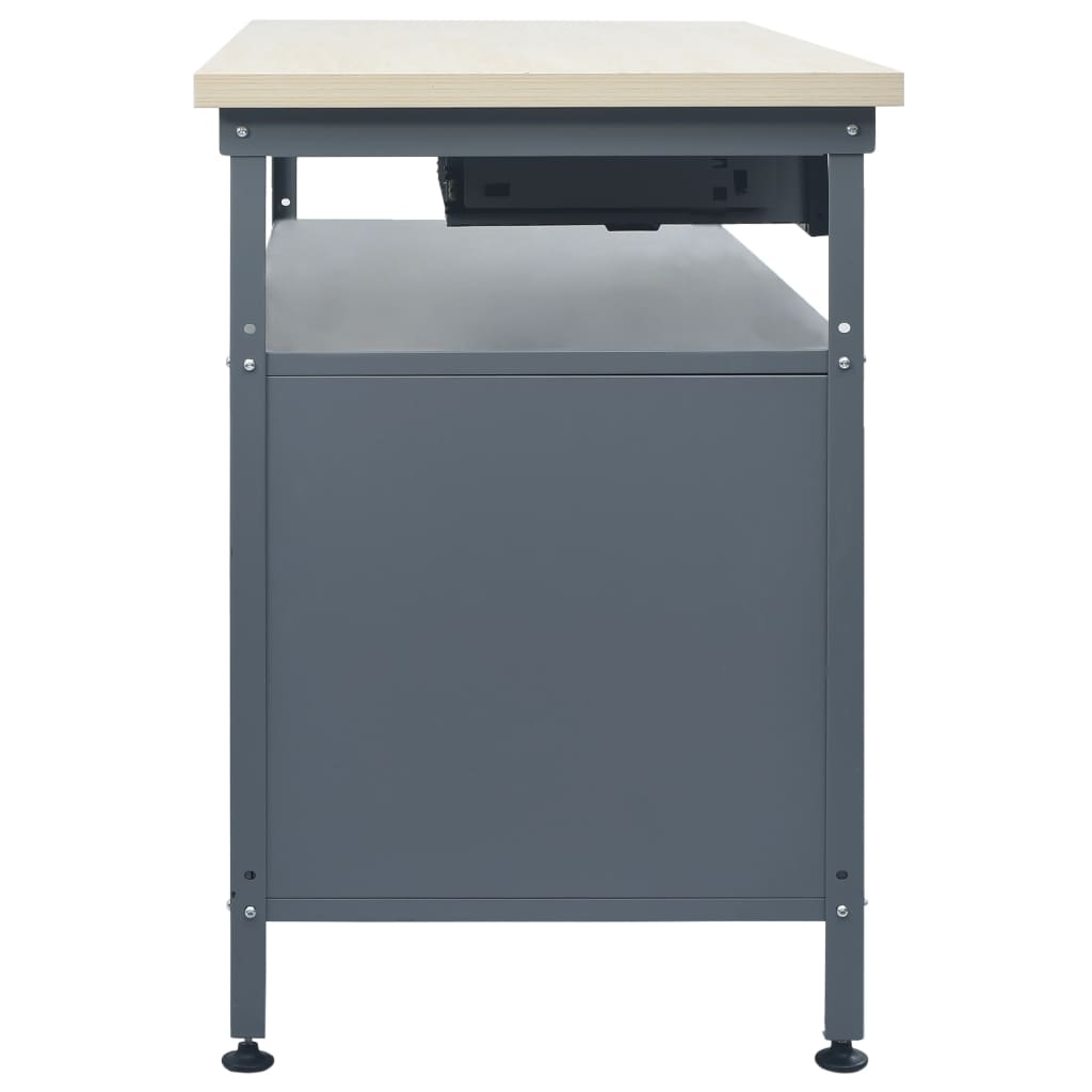 Banco da Lavoro Nero 120x60x85 cm in Acciaio - homemem39