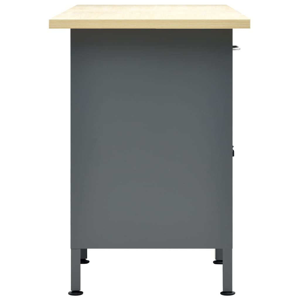 Banco da Lavoro Nero 160x60x85 cm in Acciaio - homemem39