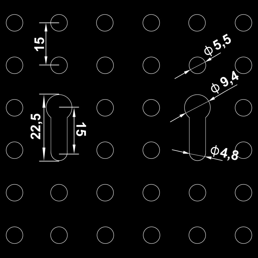 Pannelli per Utensili a Parete 4 pz 40x58 cm in Acciaio | homemem39