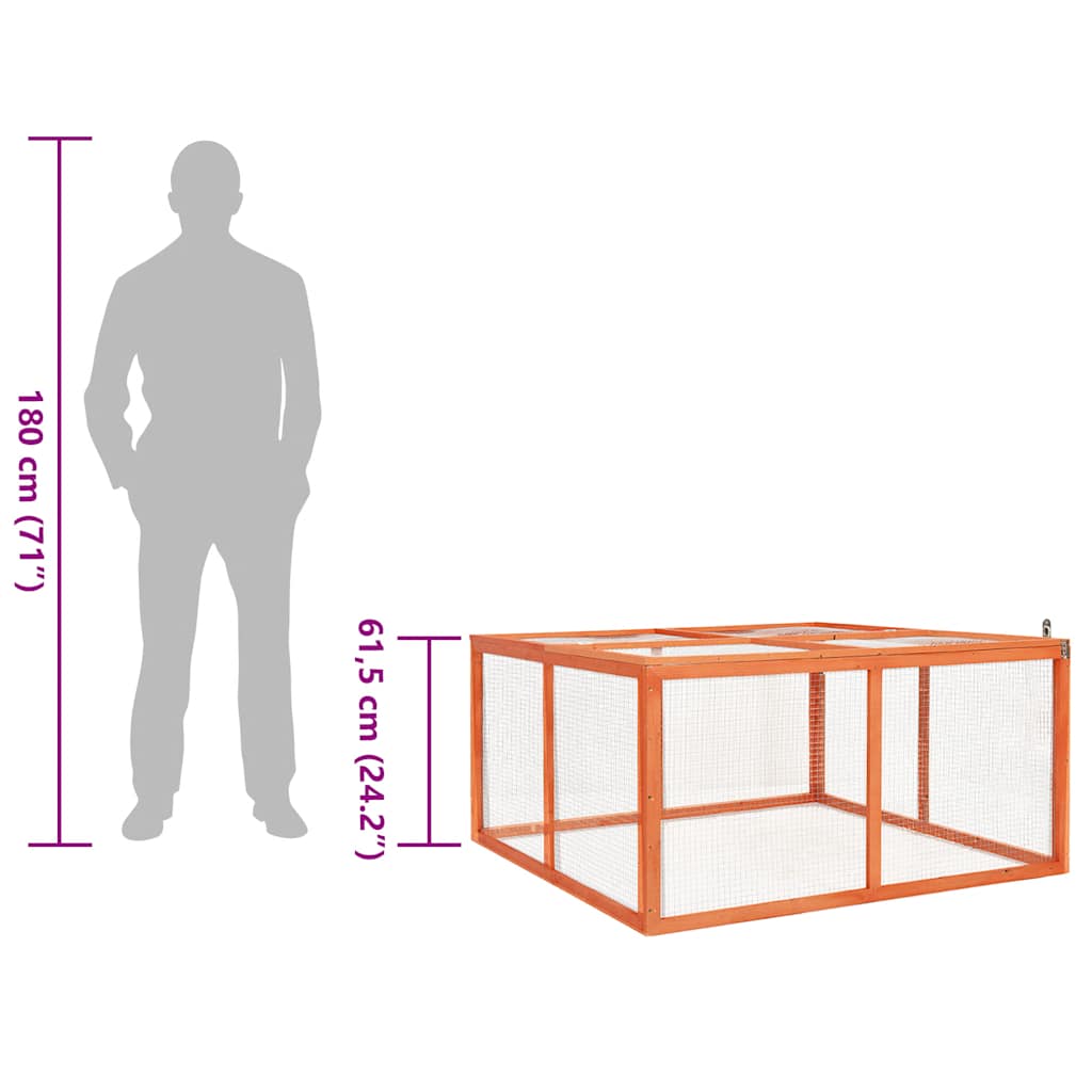 Conigliera 124x120x60 cm in Legno Massello di Abete - homemem39