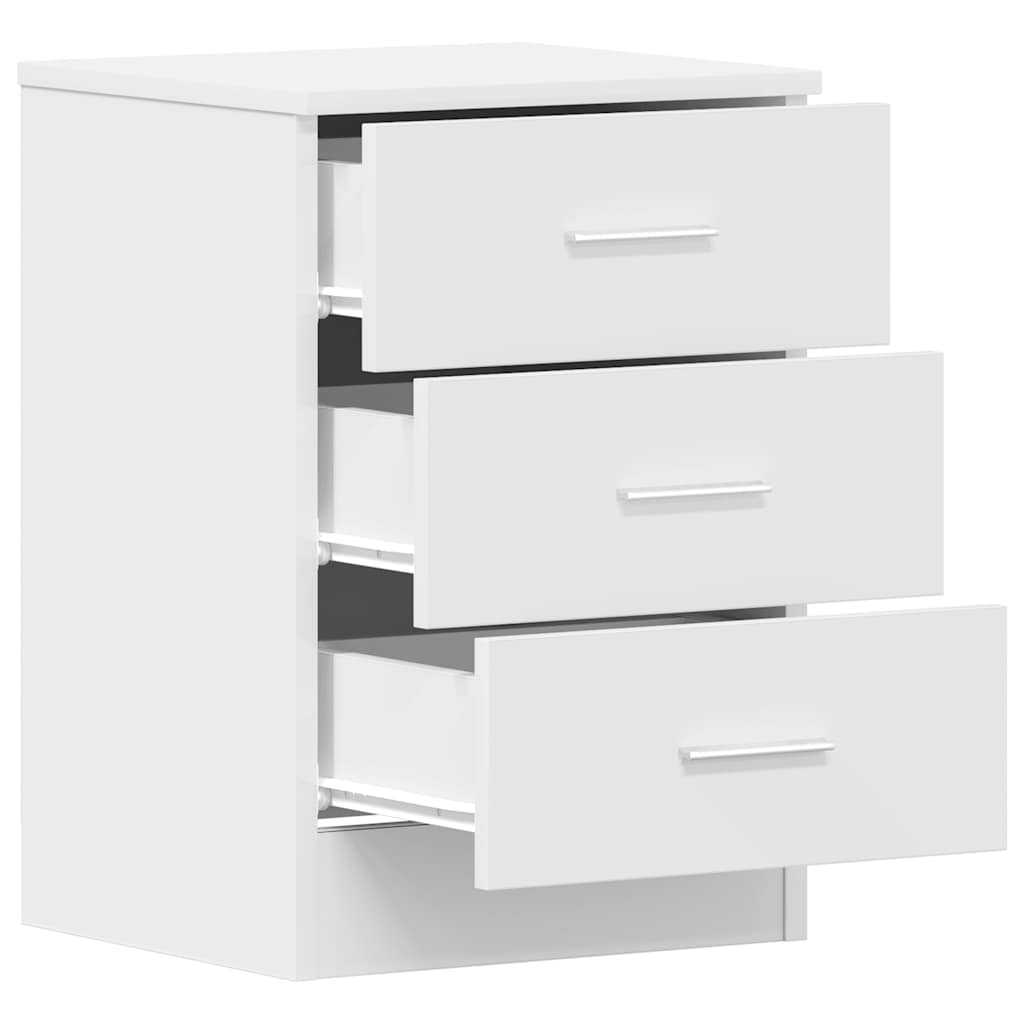 Comodino Bianco 38x35x56 cm in Legno Ingegnerizzato - homemem39