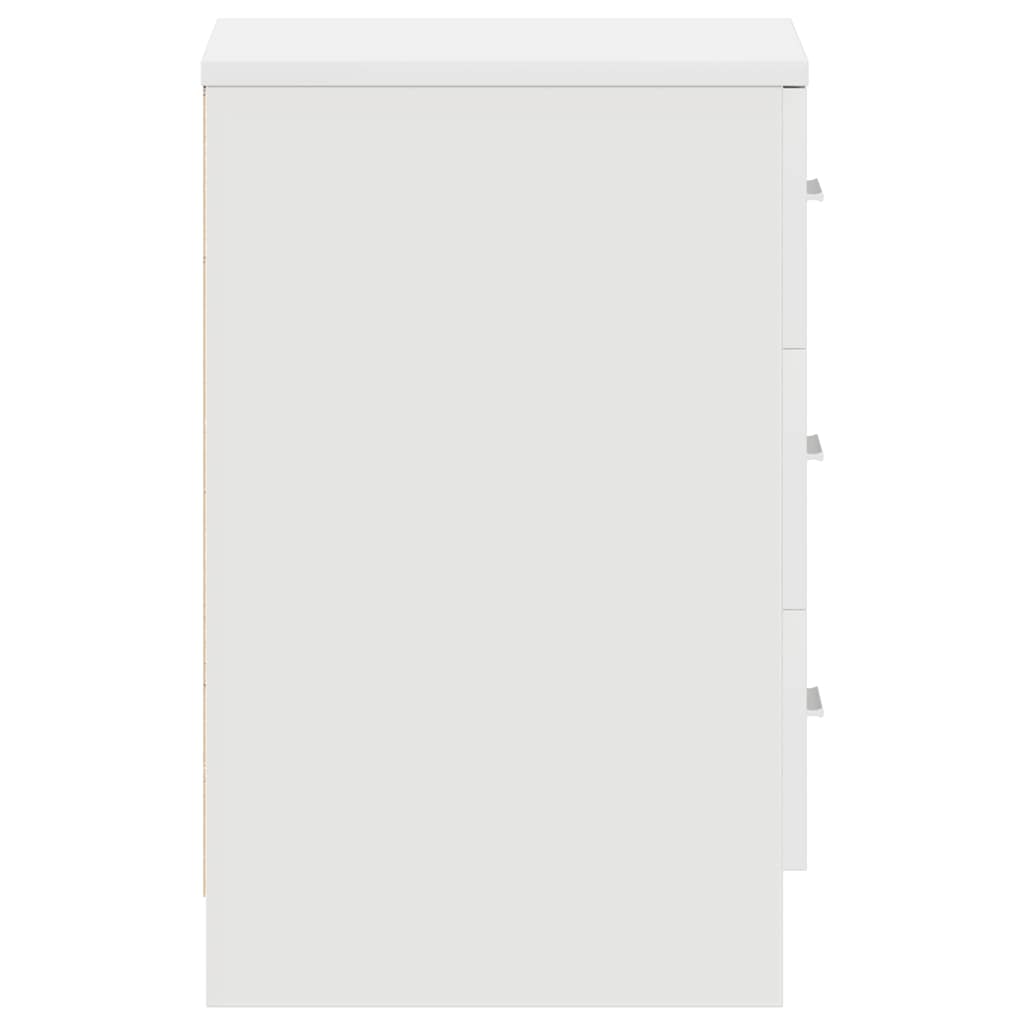 Comodino Bianco 38x35x56 cm in Legno Ingegnerizzato - homemem39