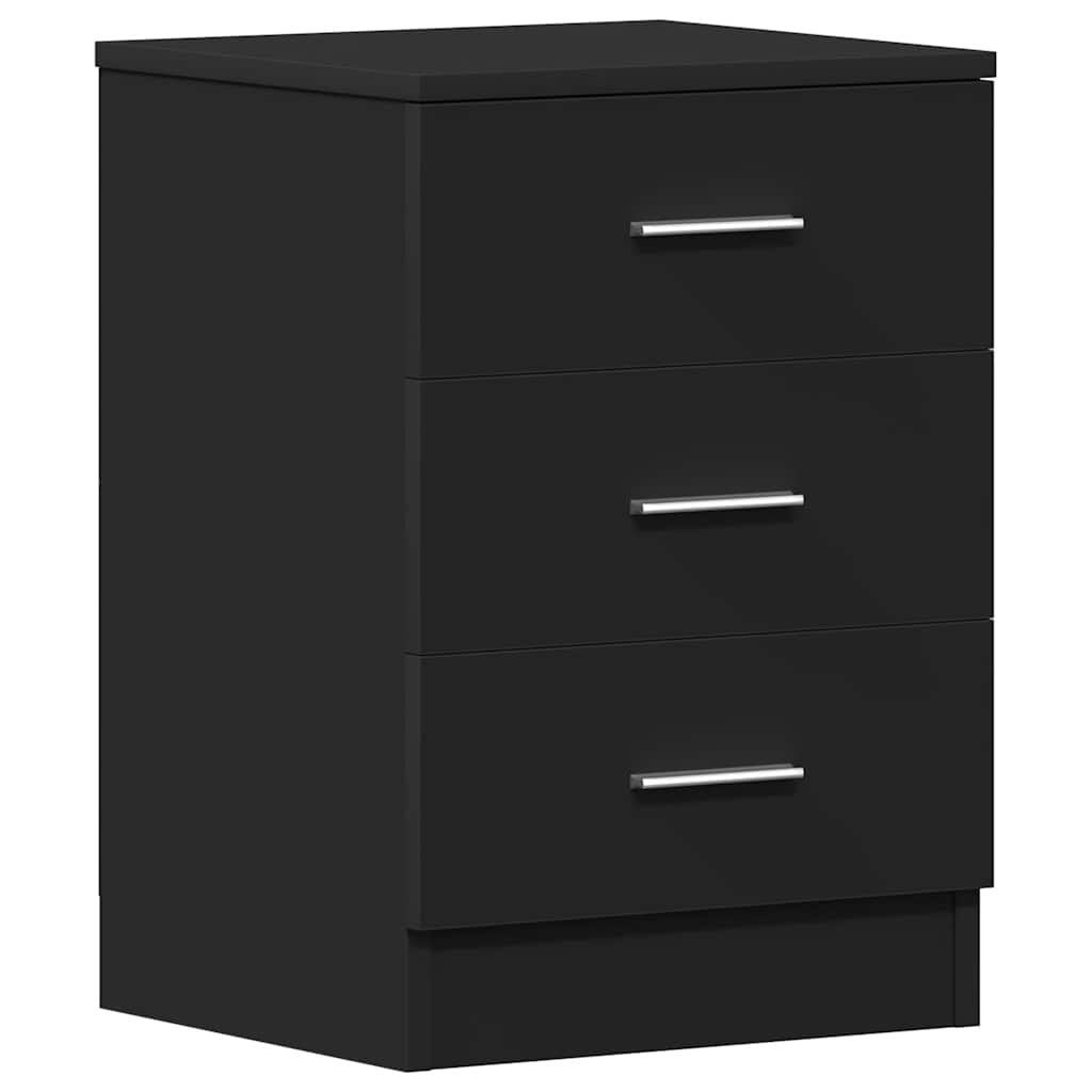 Comodino Nero 38x35x56 cm in Legno Multistrato