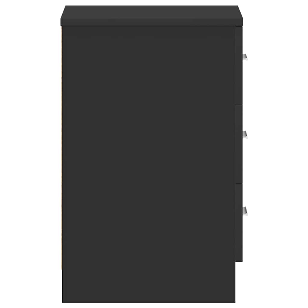 Comodino Nero 38x35x56 cm in Legno Multistrato