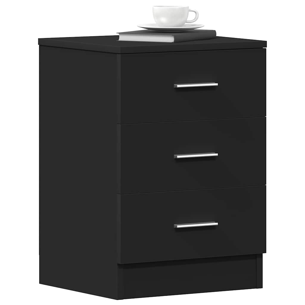 Comodini 2 pz Neri 38x35x56 cm in Legno Ingegnerizzato