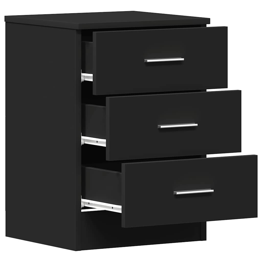 Comodini 2 pz Neri 38x35x56 cm in Legno Ingegnerizzato