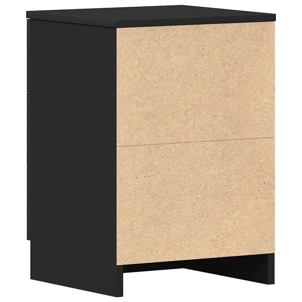Comodini 2 pz Neri 38x35x56 cm in Legno Ingegnerizzato