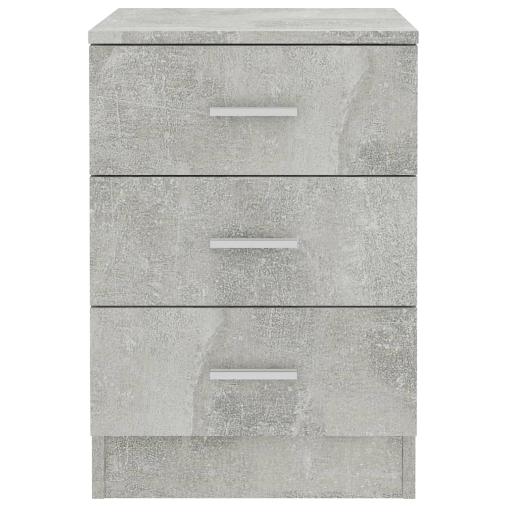 Comodini 2 pz Grigio Cemento 38x35x56 cm in Legno Multistrato