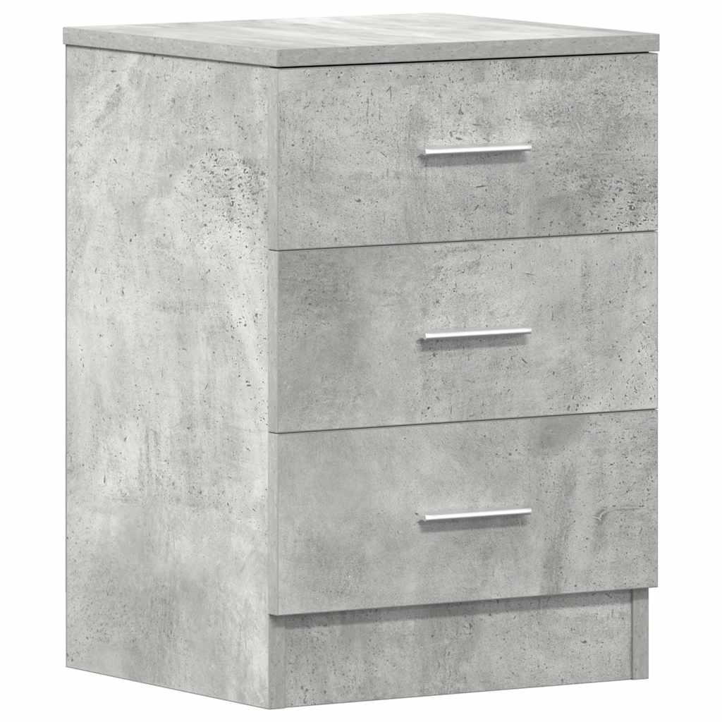 Comodini 2 pz Grigio Cemento 38x35x56 cm in Legno Multistrato