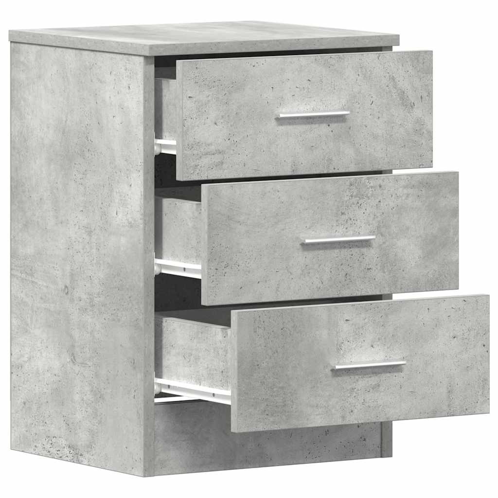 Comodini 2 pz Grigio Cemento 38x35x56 cm in Legno Multistrato