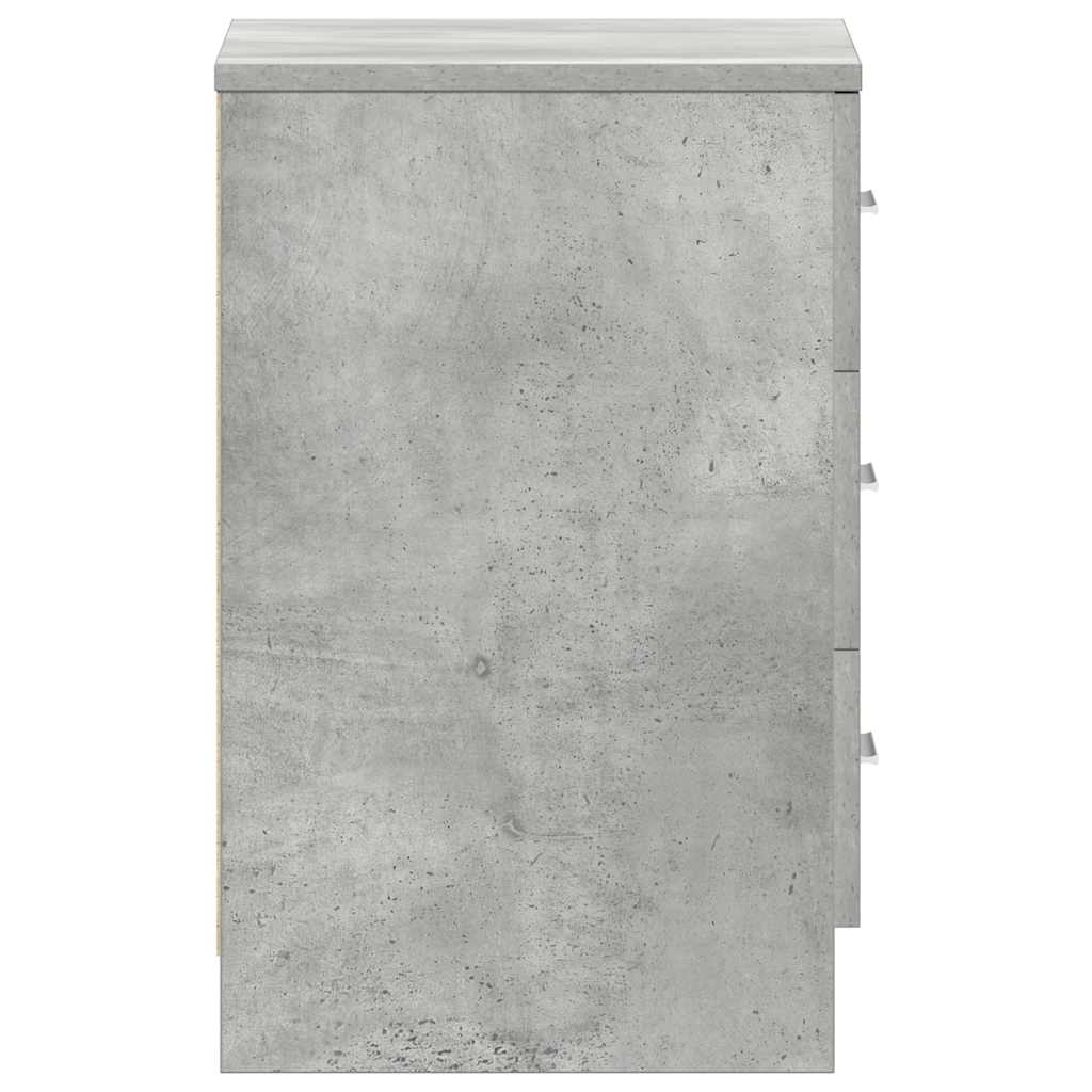Comodini 2 pz Grigio Cemento 38x35x56 cm in Legno Multistrato