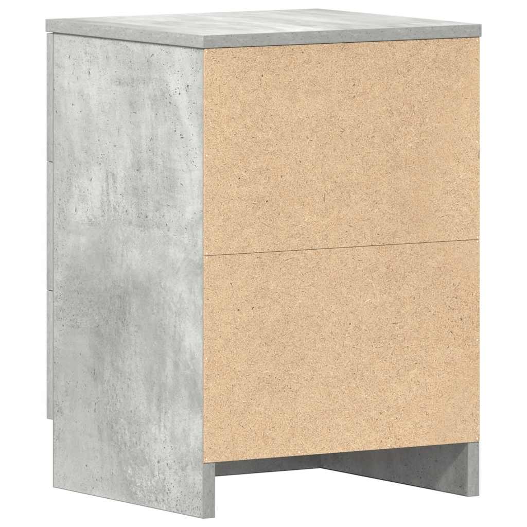 Comodini 2 pz Grigio Cemento 38x35x56 cm in Legno Multistrato