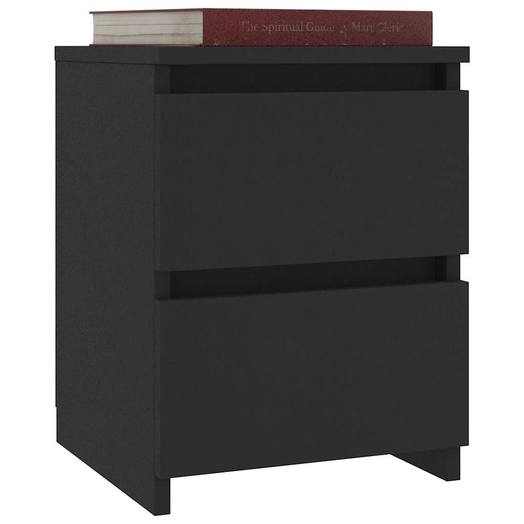 Comodini 2 pz Neri 30x30x40 cm in Legno Multistrato - homemem39