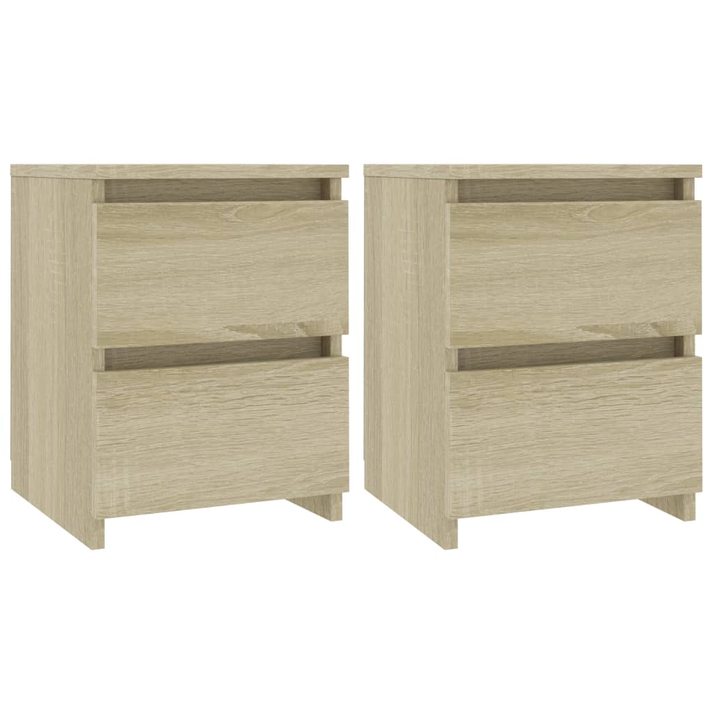 Comodini 2 pz Rovere Sonoma 30x30x40 cm in Legno Multistrato