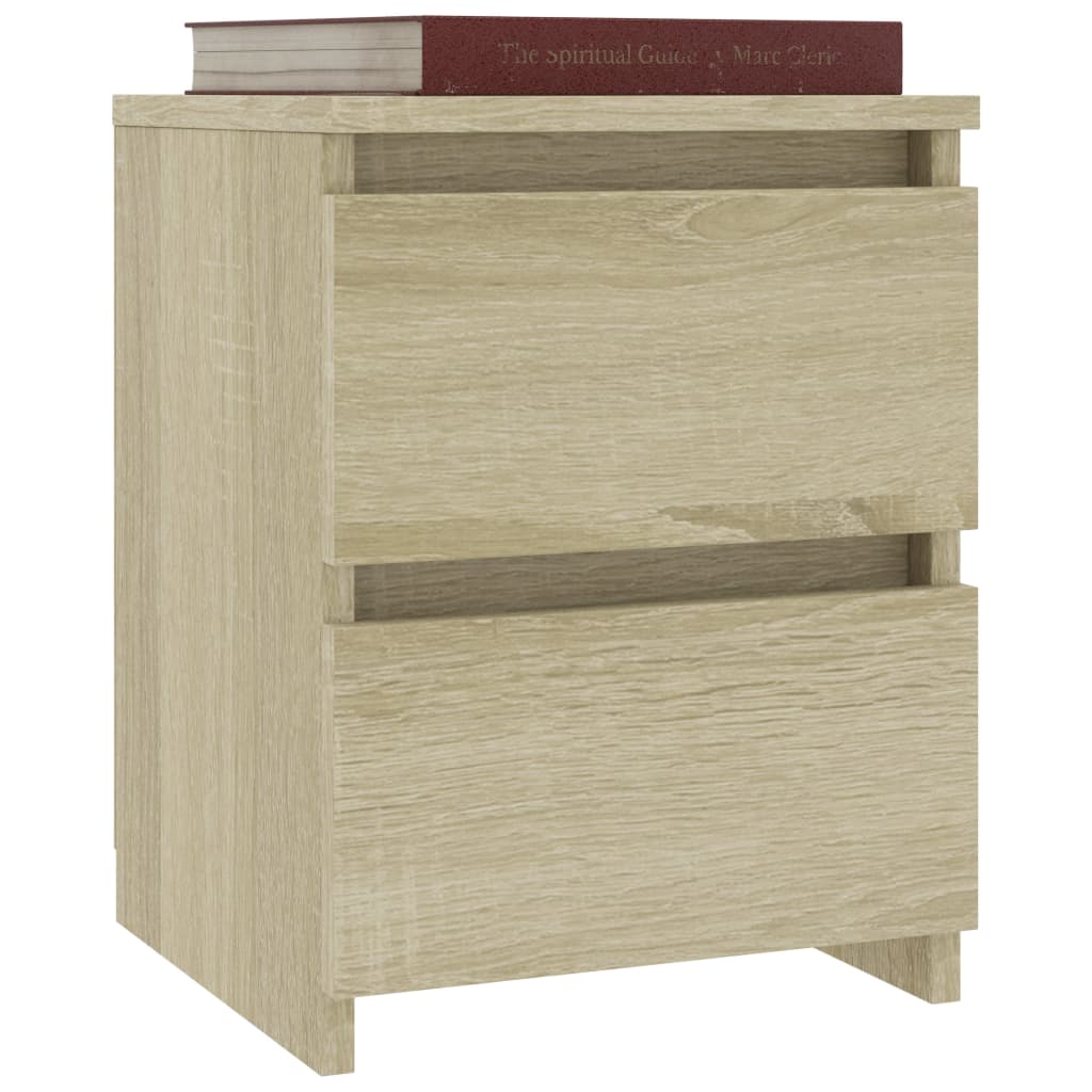 Comodini 2 pz Rovere Sonoma 30x30x40 cm in Legno Multistrato