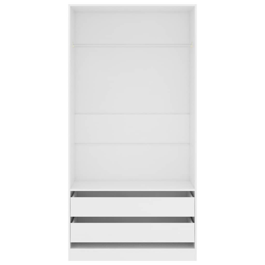 Armadio Bianco 100x50x200 cm in Legno Multistrato - homemem39
